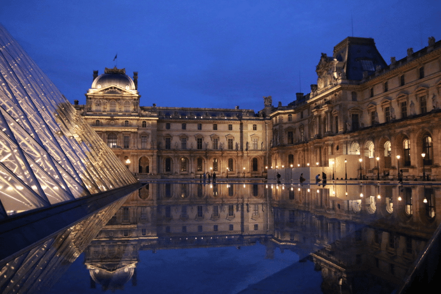 The Louvre at night
