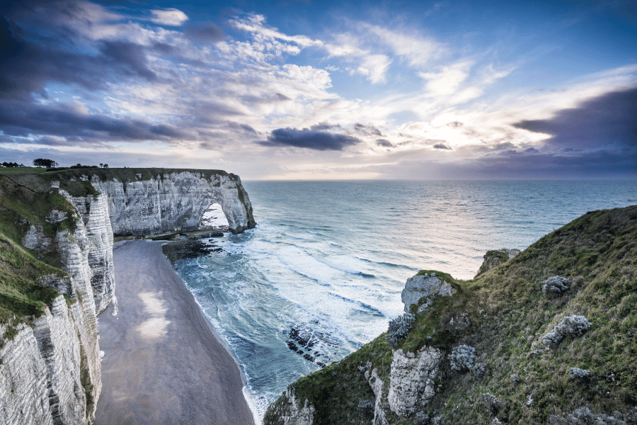 Etretat cliffs in normandy